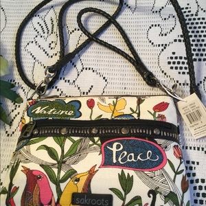 Sakroots Peace Birds Crossbody Bag Purse